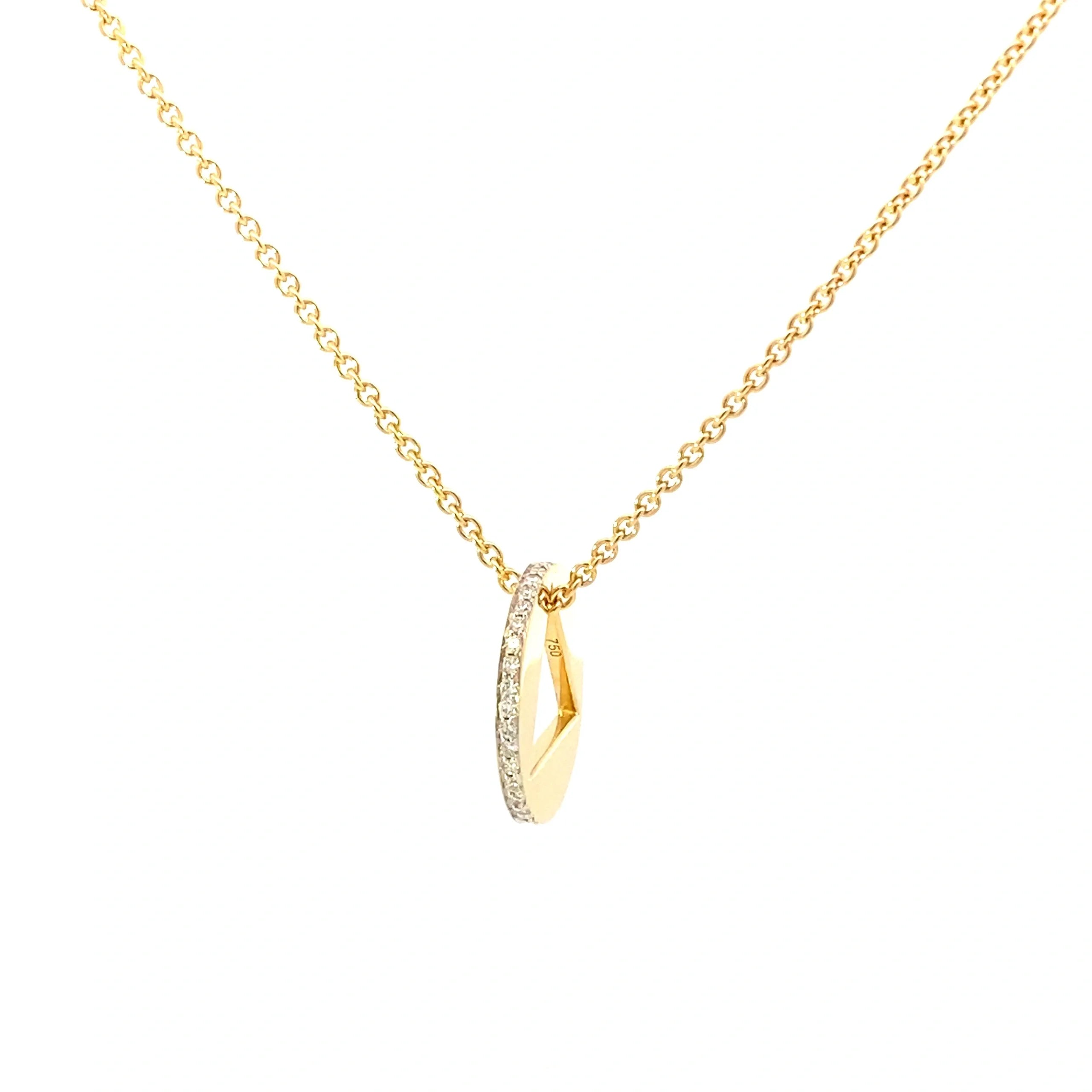 Large 18K Yellow Gold Medallion with Diamonds